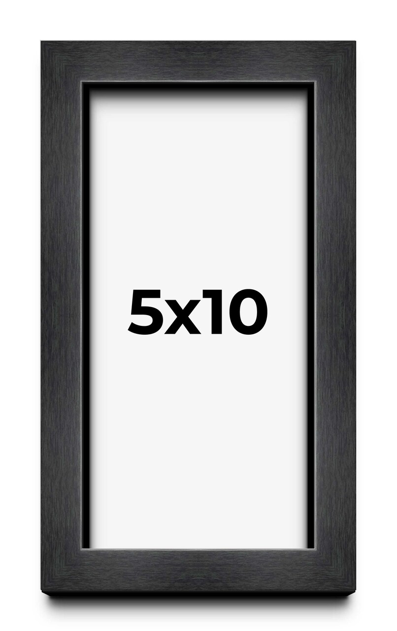 Panoramic Shadow Box 3/4" Depth Grey Picture Frame - UV Acrylic, Backing, Hanging Hardware